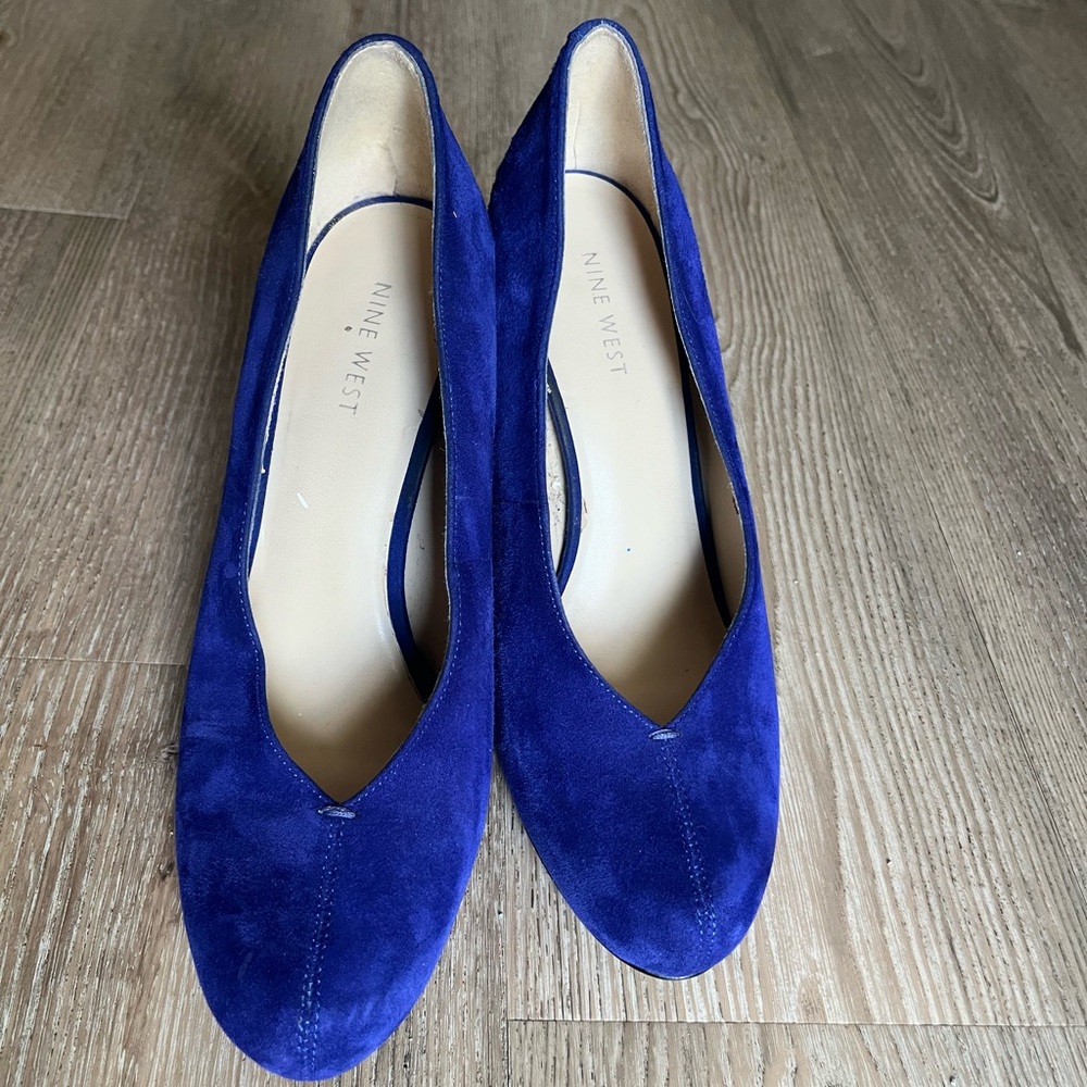 Nine West Royal Blue Suede Heel Shoes 9M